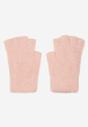 Różowe Dzianinowe Rękawiczki z Odkrytymi Palcami Ralinne