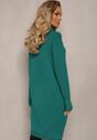 Rochie tricotată verde închis cu guler înalt Tadi