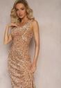 Rochie Maxi Șampanie cu Paiete Misona
