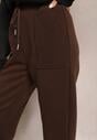 Pantaloni Căptușiți Maro cu Elastic în Talie Prokana