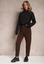 Pantaloni Căptușiți Maro cu Elastic în Talie Prokana