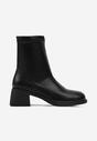Botine Negre cu Toc Bloc și Partea Superioară Tip Șosetă din Piele Ecologică Torelia