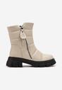 Botine bej cu model capitonat Sylfira