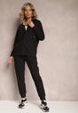 Czarny 2-częściowy Komplet Dresowy z Bluzą i Spodniami Gravina
