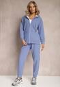 Niebieski 2-częściowy Komplet Dresowy z Bluzą i Spodniami Gravina