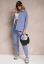 Niebieski 2-częściowy Komplet Dresowy z Bluzą i Spodniami Gravina