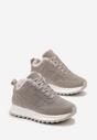 Sneakers Gri Cǎptușiți cu Talpă Plată Închidere cu Șiret și Cusături Duwena