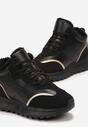 Czarne Sznurowane Sneakersy Ocieplane Futerkiem z Cholewką z Ekoskóry Bega