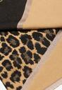 Eșarfă Maro din Bumbac și Viscoză cu Barete Decorative și Imprimeu Animal Print Eranoli