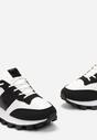 Czarno-Białe Sneakersy na Grubej Podeszwie z Protektorem Pikiria