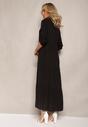 Czarna Koszulowa Sukienka Maxi z Bawełny Junira