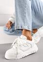 Białe Sneakersy na Platformie z Grubymi Sznurówkami Imyria