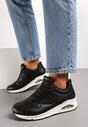 Sneakerși negri din imitație de piele pe talpă Air cu șiret Nirele