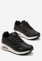 Sneakerși negri din imitație de piele pe talpă Air cu șiret Nirele