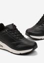 Sneakerși negri din imitație de piele pe talpă Air cu șiret Nirele