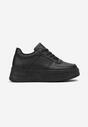 Czarne Sneakersy przed Kostkę na Grubej Podeszwie Ameerana