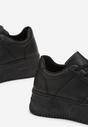 Czarne Sneakersy przed Kostkę na Grubej Podeszwie Ameerana