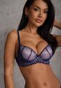 Sutien Push Up cu Dantelă Bleumarin-Roz Bliffa