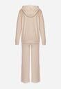 Set de trening din catifea de culoare bej deschis cu bluza și pantaloni largi Anelivs