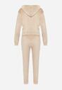 Set de trening din catifea bej decorat cu benzi ornamentale cu buline Anilwo