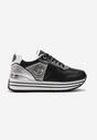 Sneakers Negri Sclipitori pe Talpă Groasă cu Șiret și Monogramă Miviena