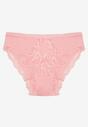 Chiloți Tanga Roz Dantelă Bumbac Elastic Talie Amivia