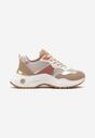 Sneakers Bej Închis din Material Imprimat cu Inserții Sclipitoare și Metalice Thermia
