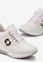 Białe Sneakersy na Koturnie z Metalicznymi Wstawkami Tapa