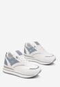 Sneakers Albi-Bleu cu Șiret din Piele Ecologică cu Inserții Strălucitoare Fiviara