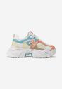 Sneakers Albi-Portocalii pe Platformă Decorați cu Aplicatie Nivaler