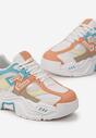 Sneakers Albi-Portocalii pe Platformă Decorați cu Aplicatie Nivaler