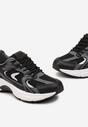Sneakerși sport negri din imitație de piele cu barete decorative Vilirea