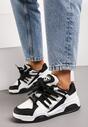 Sneakerși Negri cu Talpă Groasă din Imitatie de Piele cu Șireturi Groase Virinal