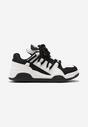 Sneakerși Negri cu Talpă Groasă din Imitatie de Piele cu Șireturi Groase Virinal