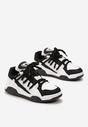 Sneakerși Negri cu Talpă Groasă din Imitatie de Piele cu Șireturi Groase Virinal