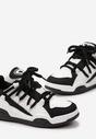 Sneakerși Negri cu Talpă Groasă din Imitatie de Piele cu Șireturi Groase Virinal