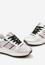 Sneakers Argintii cu Șireturi Sclipici și Plasă pe Talpă Groasă Leviria