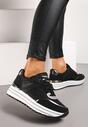Sneakers Negri cu Sclipici pe Talpă Groasă Ornamentală Rilveia