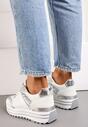 Sneakers Albi-Argintii cu Sclipici pe Talpă Groasă Decorativă Rilveia