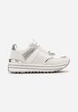 Sneakers Albi-Argintii cu Sclipici pe Talpă Groasă Decorativă Rilveia