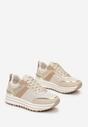 Sneakers bej cu sclipici pe talpă groasă decorativă Rilveia