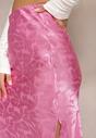 Różowa Długa Spódnica Casualowa z Gumką w Talii Grelvia