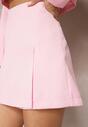 Różowe Szorty Imitujące Spódniczkę Mini z Rozcięciem Kalvire