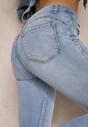 Jasnoniebieskie Skinny Jeansy z Kieszeniami Push-Up Klorda