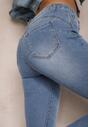 Niebieskie Elastyczne Jeansy o Fasonie Skinny Anfia