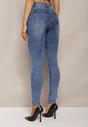 Niebieskie Elastyczne Jeansy Skinny z Efektem Push Up Aelona