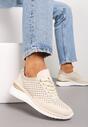 Sneakersi bej din piele naturală cu inserții decorative Molma de la Renee.com.ro