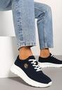 Sneakers Bleumarin cu Cataramă Metalică pe Față până la Glezne Fendiama