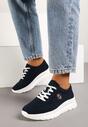 Sneakers Bleumarin cu Cataramă Metalică pe Față până la Glezne Fendiama