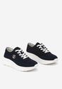 Sneakers Bleumarin cu Cataramă Metalică pe Față până la Glezne Fendiama